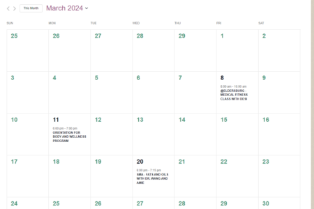 Our Calendar Page is Live!